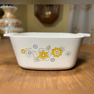 1969-1975 Corning Ware P-43-B  Floral Bouquet 2.75-cup Casserole Dish USA